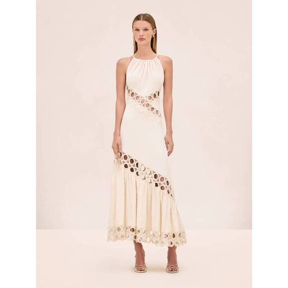 NEW ALEXIS chelsea halter dress in alabaster - threedaughtersproperties.com